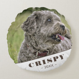 Cute Custom Pet Dog Foto aangepast Rond Kussen