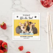 Cute Custom Pet Name Dog Cat Photo Wedding Servet (Insitu)