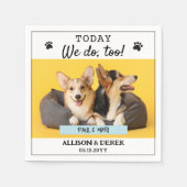 Cute Custom Pet Name Dog Cat Photo Wedding Servet (Voorkant)