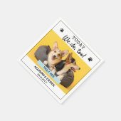 Cute Custom Pet Name Dog Cat Photo Wedding Servet (Hoek)