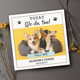 Cute Custom Pet Name Dog Cat Photo Wedding Servet
