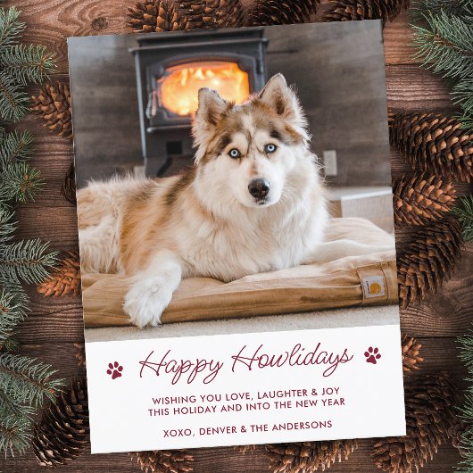 Cute Custom Pet Photo Prettige feestdagen van de D Briefkaart