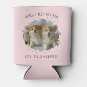 Cute Custom Pet Photo Splash Best Dog Mam Pink Blikjeskoeler (Voorkant)