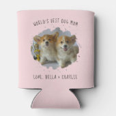 Cute Custom Pet Photo Splash Best Dog Mam Pink Blikjeskoeler (Achterkant)