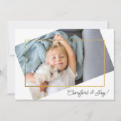 Cute Custom Photo Comfort and Joy Kerstmis Feestdagenkaart (Voorkant)