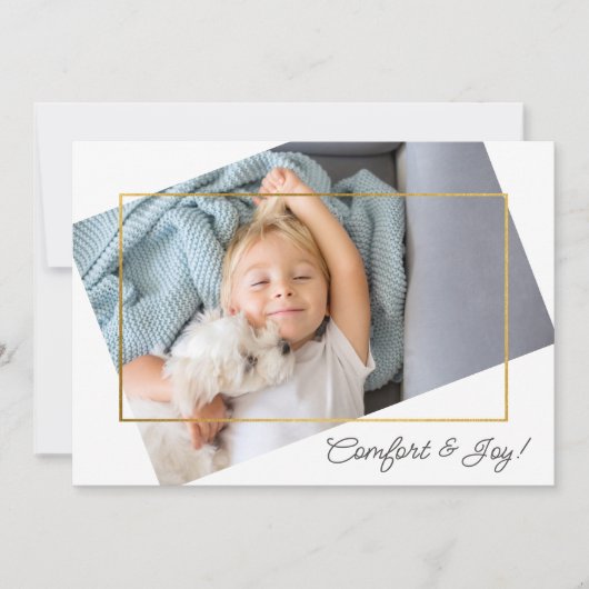 Cute Custom Photo Comfort and Joy Kerstmis Feestdagenkaart (Voorkant)