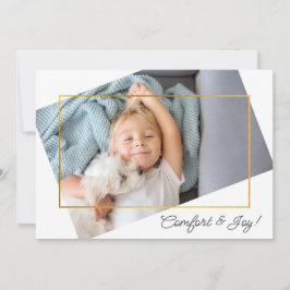 Cute Custom Photo Comfort and Joy Kerstmis Feestdagenkaart