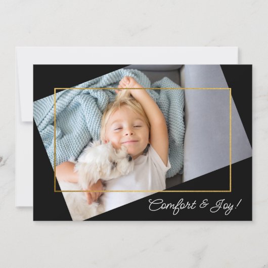 Cute Custom Photo Comfort and Joy Kerstmis Feestdagenkaart (Voorkant)