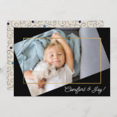 Cute Custom Photo Comfort and Joy Kerstmis Feestdagenkaart (Voorkant / Achterkant)