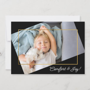 Cute Custom Photo Comfort and Joy Kerstmis Feestdagenkaart