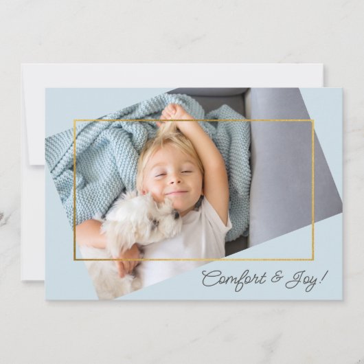 Cute Custom Photo Comfort and Joy Kerstmis Feestdagenkaart (Voorkant)