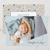 Cute Custom Photo Comfort and Joy Kerstmis Feestdagenkaart (Voorkant / Achterkant)