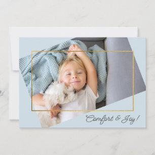 Cute Custom Photo Comfort and Joy Kerstmis Feestdagenkaart