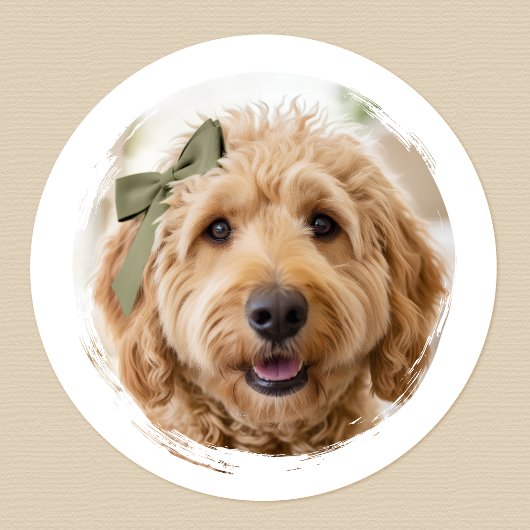 Cute Custom Photo Dog Pet Modern Printed Ronde Sticker