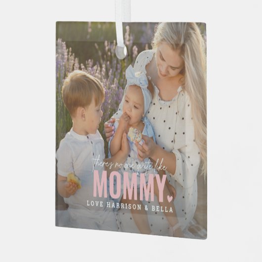 Cute Custom Photo Keepomwille MOMMY Cft Glas Ornament (Voorkant links)