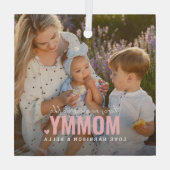 Cute Custom Photo Keepomwille MOMMY Cft Glas Ornament (Achterkant)