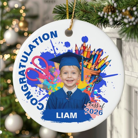 Cute Custom Photo Kindergarten Graduation Keramisch Ornament