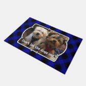 Cute Custom Photo Lijst Classic Blue & Black Plays Deurmat (Schuin)
