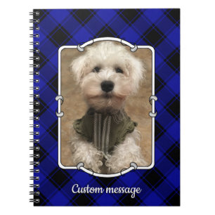 Cute Custom Photo Lijst Classic Blue & Black Plays Notitieboek