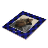 Cute Custom Photo Lijst Classic Blue & Black Plays Tegeltje (Zijkant)