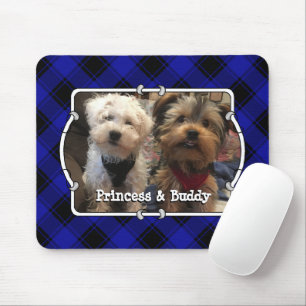 Cute Custom Photo Lijst Dog Pet Blue & Black Pset Muismat