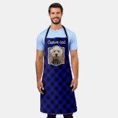 Cute Custom Photo Lijst Dog Pet Blue & Black Pset Schort (Gedragen)