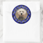 Cute Custom Photo Lijst Pet Mam Blue & Black Play Ronde Sticker (Tas)