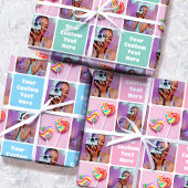 Cute Custom Photo Modern Retro 3 Set Inpakpapier Vel