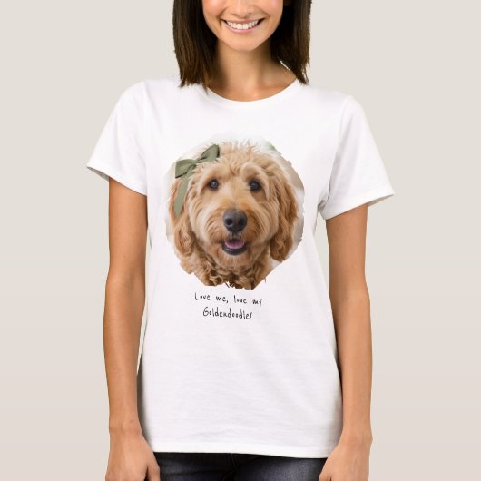 Cute Custom Photo Paint Brushstroke I Love Dogs T-shirt (Voorkant)
