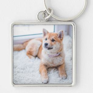 Cute Custom Photo Pet Dog Sleutelhanger