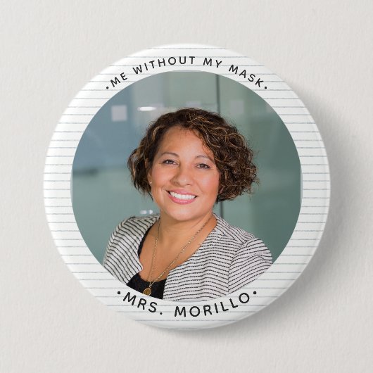 Cute Custom Photo Teacher ID notitieboek paper Ronde Button 7,6 Cm (Voorkant)