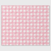 Cute Custom Pink Gingham Country Shabby Chic Cadeaupapier (Vlak)