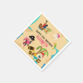 Cute Custom Pink Girl Pirate Birthday Party Servet (Hoek)