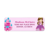 Cute Custom Pink Princess Castle Fairy Tale Etiket (Voorkant)