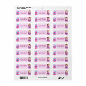 Cute Custom Pink Princess Castle Fairy Tale Etiket (Full Sheet)