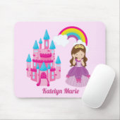 Cute Custom Pink Princess Castle Fairy Tale Muismat (Met muis)