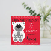 Cute Custom Polar Beer Hearts Happy Valentiines Da Kaart (Staand voorkant)