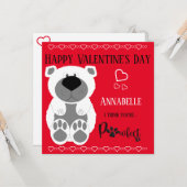 Cute Custom Polar Beer Hearts Happy Valentiines Da Kaart (Voorkant / Achterkant in situ)