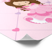Cute Custom Princess Pink Kids Birthday Party Poster (Hoek)