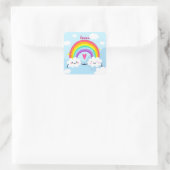 Cute Custom Rainbow-Sticker Vierkante Sticker (Tas)