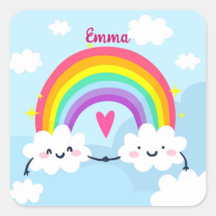 Cute Custom Rainbow-Sticker Vierkante Sticker