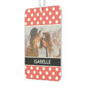 Cute Custom Red Polka Dot Foto gepersonaliseerd Luchtverfrisser (Links)