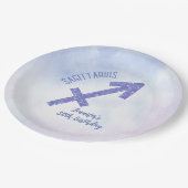 Cute Custom Sagittarius Paars Birthday Party Papieren Bordje (Gekanteld)