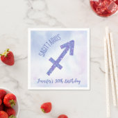 Cute Custom Sagittarius Paars Birthday Party Servet (Insitu)