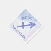Cute Custom Sagittarius Paars Birthday Party Servet (Hoek)