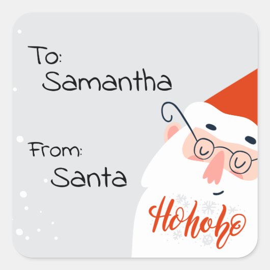 Cute Custom Santa Gift Labels (Voorkant)