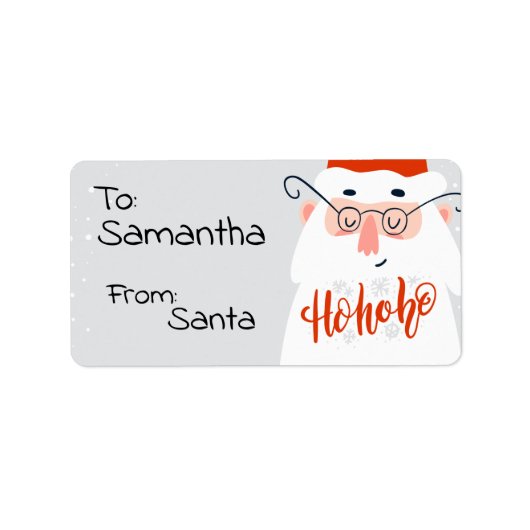 Cute Custom Santa Gift Labels (Voorkant)