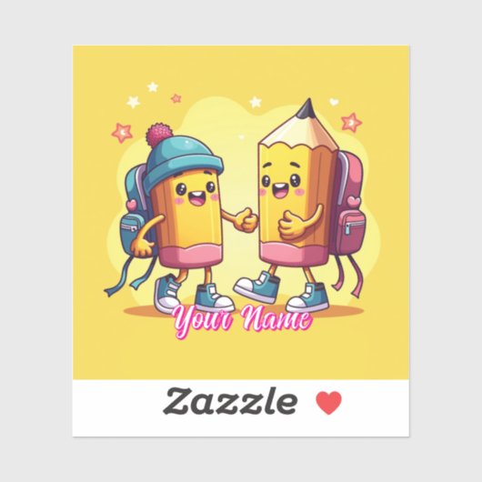 Cute & Custom School Gear Collection Sticker (Vel)