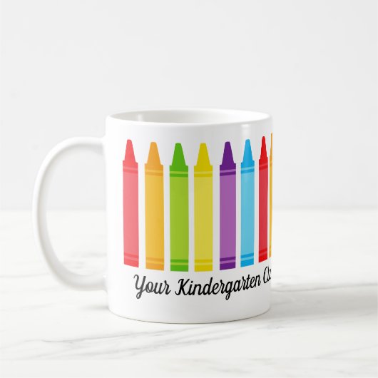 Cute Custom School Teacher Crayon Koffiemok (Links)