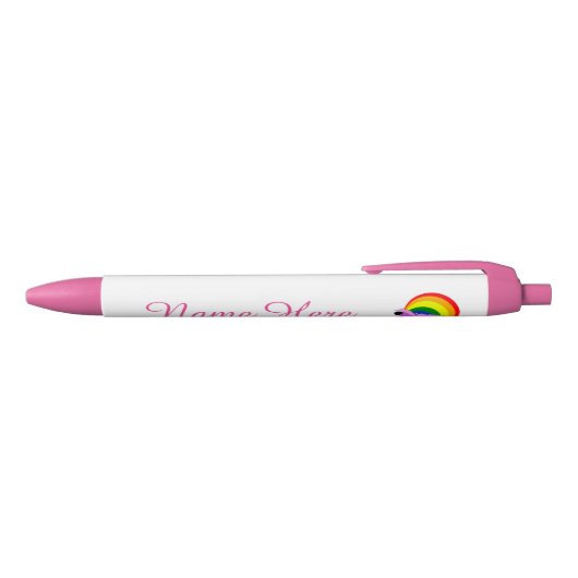 Cute Custom Scruffy Unicorn w Rainbow Pen (roze) (Bovenkant)